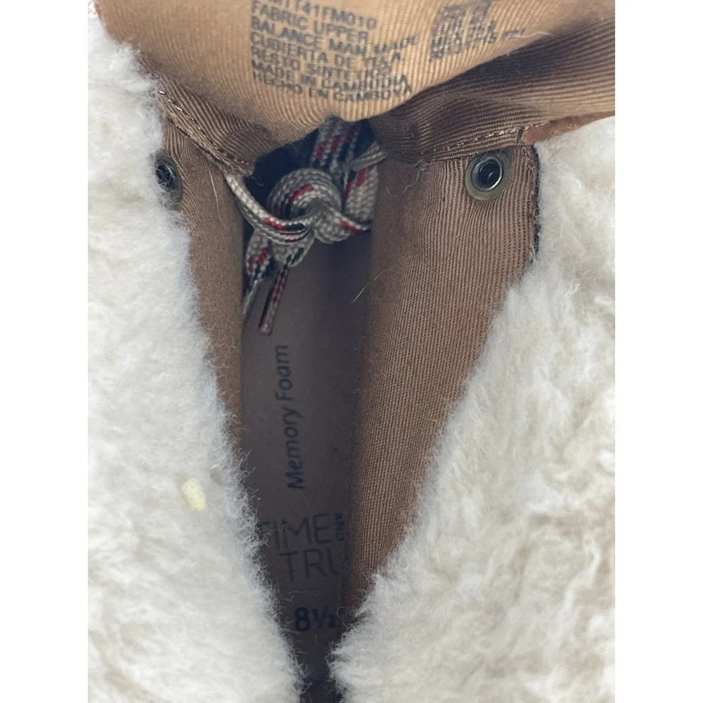 Time And‎ Tru Faux Fur Winter Hiking Boots Brown Women's Size 8.5 Lace Up